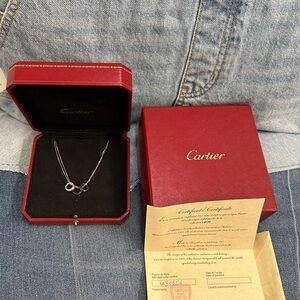 Like New Cartier Love Necklace With Diamonds in 18k Rose Gold.  Box and papers